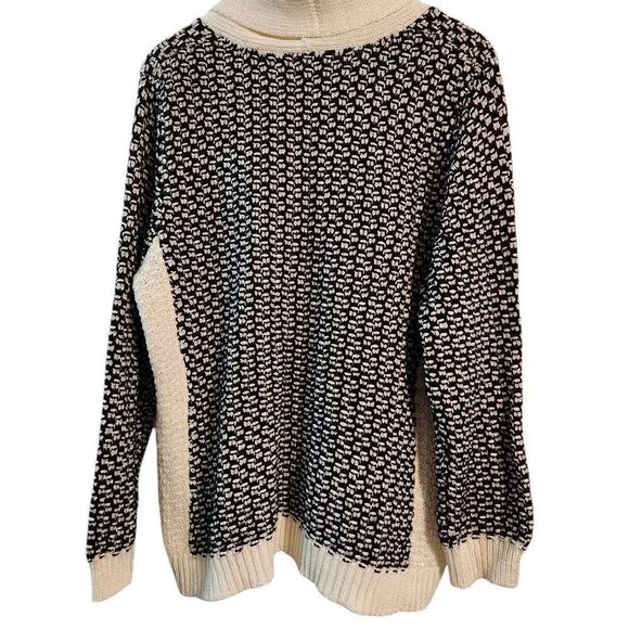 Calvin Klein turtle neck sweaterblack white knit design size 1x - Picture 2 of 8